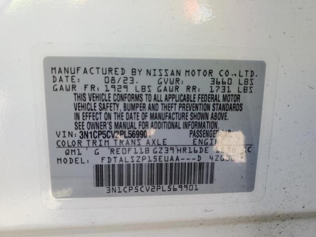 3N1CP5CV2PL569901 - 2023 NISSAN KICKS SV WHITE photo 13