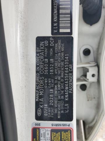 KNADM4A35F6453541 - 2015 KIA RIO LX WHITE photo 12