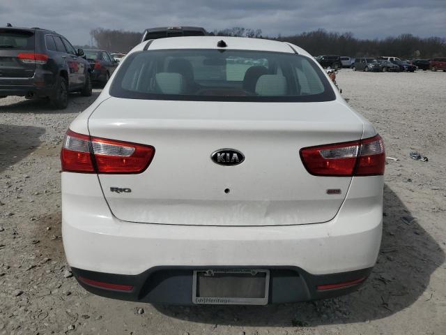 KNADM4A35F6453541 - 2015 KIA RIO LX WHITE photo 6