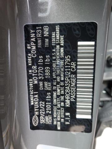 KMHRC8A35PU211795 - 2023 HYUNDAI VENUE SEL SILVER photo 12