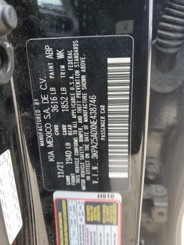 3KPA25ADXNE438746 - 2022 KIA RIO S BLACK photo 12