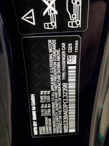 WBS33BA03PCL32398 - 2023 BMW M4 COMPETITION GREEN photo 12