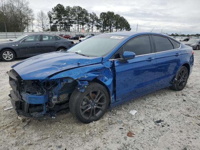 3FA6P0HD1JR283318 - 2018 FORD FUSION SE BLUE photo 1