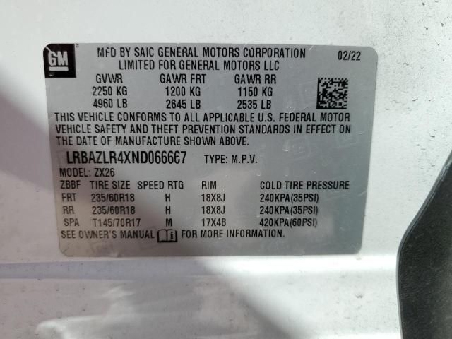 LRBAZLR4XND066667 - 2022 BUICK ENVISION PREFERRED WHITE photo 13