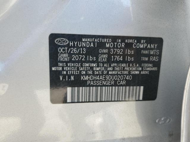 KMHDH4AE9DU020740 - 2013 HYUNDAI ELANTRA GLS SILVER photo 12