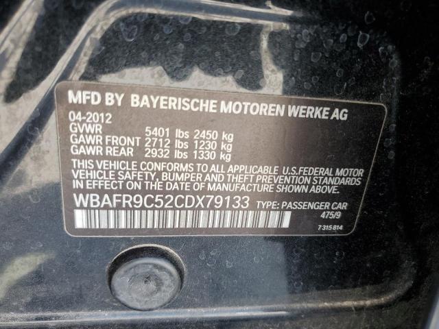 WBAFR9C52CDX79133 - 2012 BMW 550 I CHARCOAL photo 12