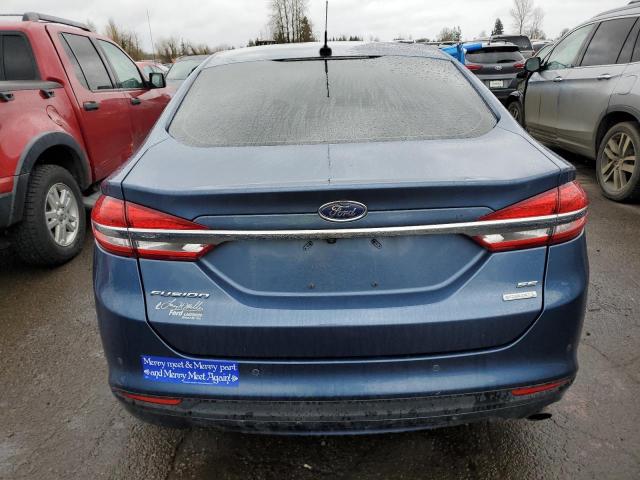 3FA6P0HD8JR240630 - 2018 FORD FUSION SE BLUE photo 6