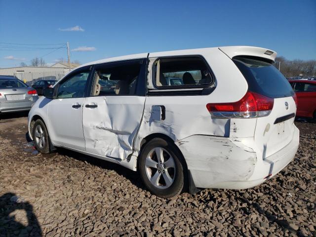 5TDZK3DC9BS174219 - 2011 TOYOTA SIENNA WHITE photo 2