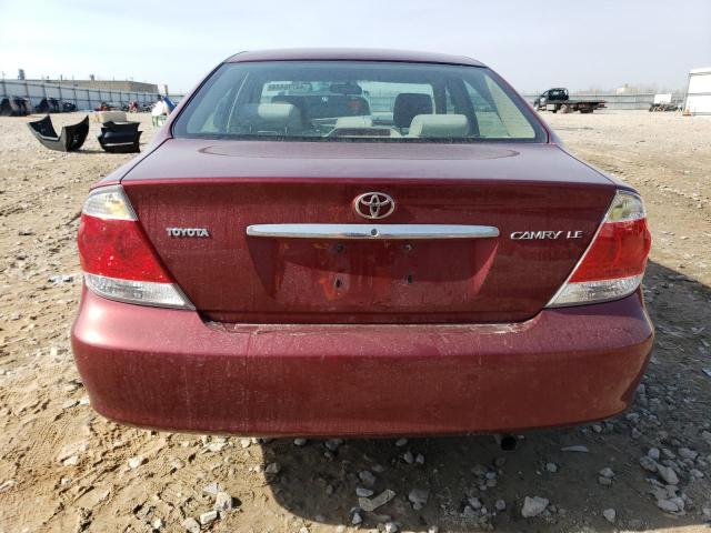 4T1BE32K75U392299 - 2005 TOYOTA CAMRY LE BURGUNDY photo 6