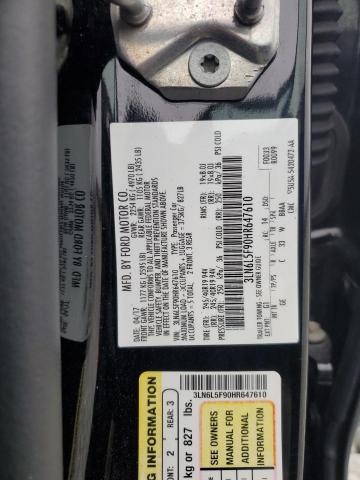 3LN6L5F90HR647610 - 2017 LINCOLN MKZ RESERVE შავი ფოტო 12