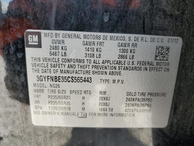 3GYFNBE35CS565443 - 2012 CADILLAC SRX PERFORMANCE COLLECTION Czarny zdjęcie 13