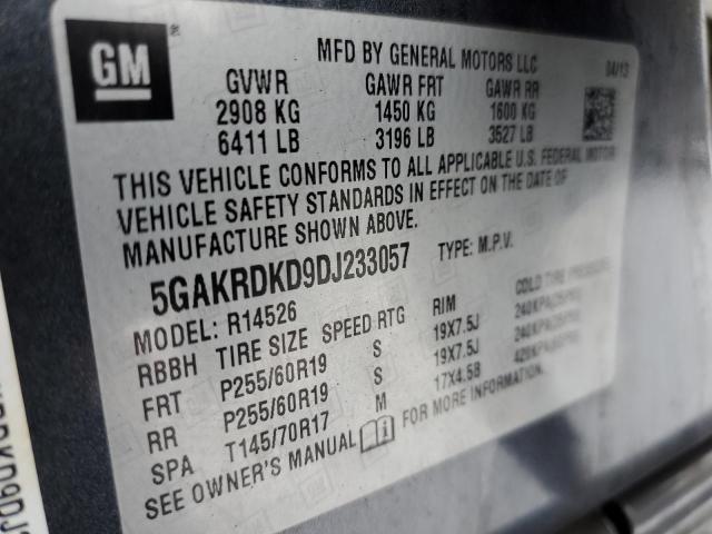 5GAKRDKD9DJ233057 - 2013 BUICK ENCLAVE GRAY photo 13