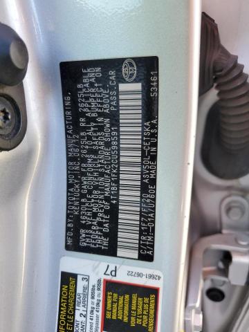 4T1BF1FK2CU598591 - 2012 TOYOTA CAMRY L AU BASE SILVER photo 12