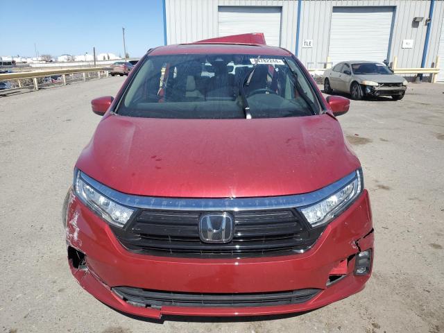 5FNRL6H78NB034327 - 2022 HONDA ODYSSEY EXL RED photo 5