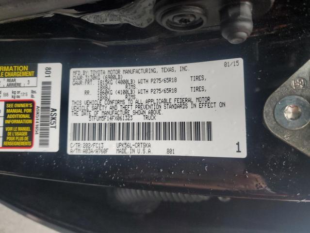 5TFUM5F14FX061323 - 2015 TOYOTA TUNDRA DOUBLE CAB SR/SR5 BLACK photo 12