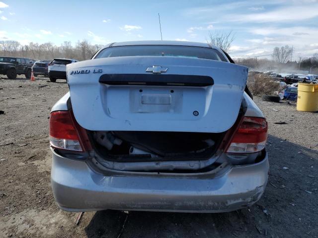 KL1TD56616B626428 - 2006 CHEVROLET AVEO BASE Gümüş foto 6