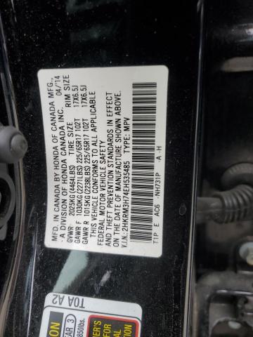 2HKRM3H74EH535485 - 2014 HONDA CR-V EXL BLACK photo 14