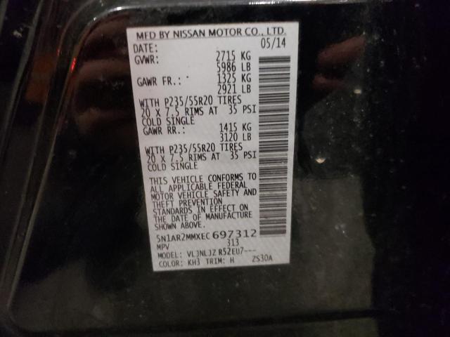 5N1AR2MMXEC697312 - 2014 NISSAN PATHFINDER S 黑色 照片 14