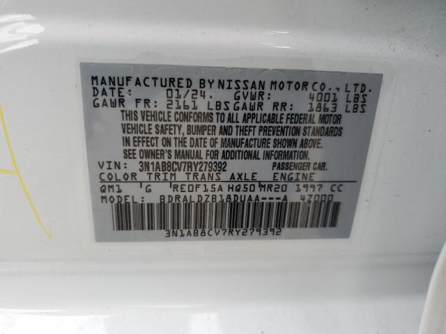 3N1AB8CV7RY279392 - 2024 NISSAN SENTRA SV WHITE photo 12