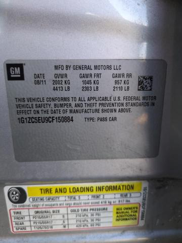 1G1ZC5EU9CF150884 - 2012 CHEVROLET MALIBU 1LT SILVER photo 13