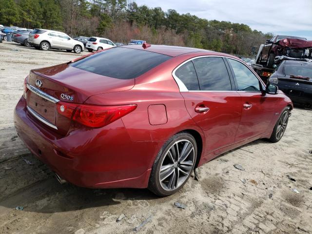 JN1AV7AR5EM700627 - 2014 INFINITI Q50 HYBRID PREMIUM RED photo 3