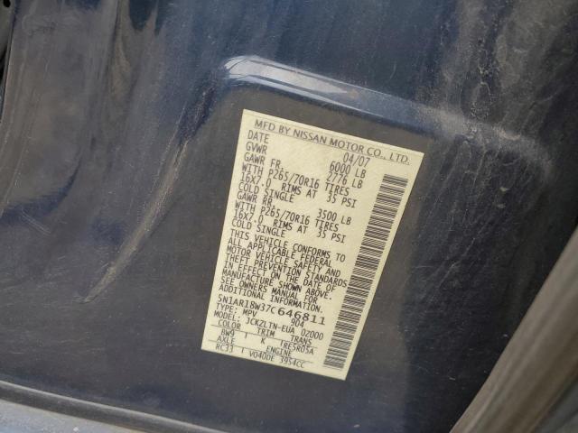 5N1AR18W37C646811 - 2007 NISSAN PATHFINDER LE 蓝色 照片 13