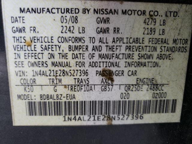 1N4AL21E28N527396 - 2008 NISSAN ALTIMA 2.5 GRAY photo 12