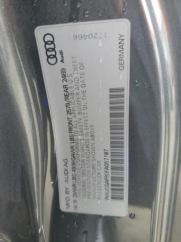 WAUCGAFR0FA057187 - 2015 AUDI S5 PREMIUM PLUS CHARCOAL photo 12