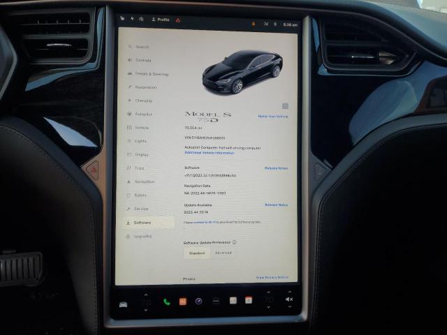 5YJSA1E29JF288013 - 2018 TESLA MODEL S შავი ფოტო 9