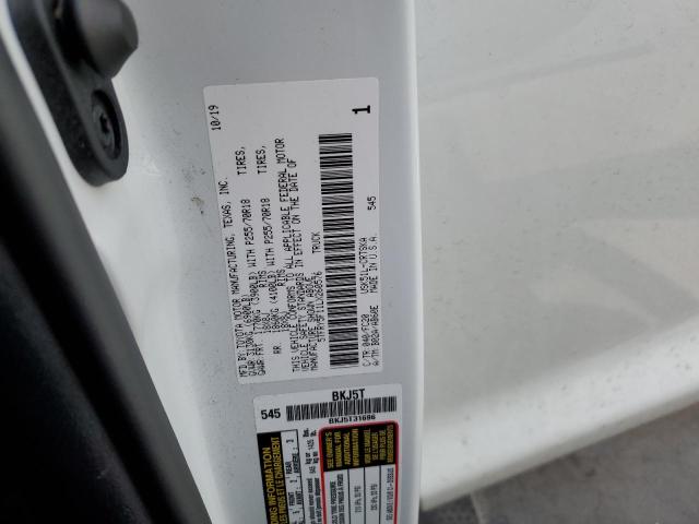 5TFRY5F11LX260576 - 2020 TOYOTA TUNDRA DOUBLE CAB SR/SR5 WHITE photo 12