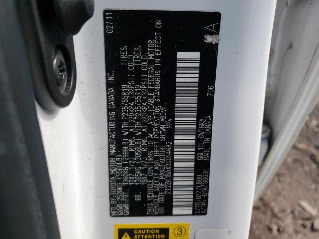 2T2ZK1BAXBC054682 - 2011 LEXUS RX 350 WHITE photo 13