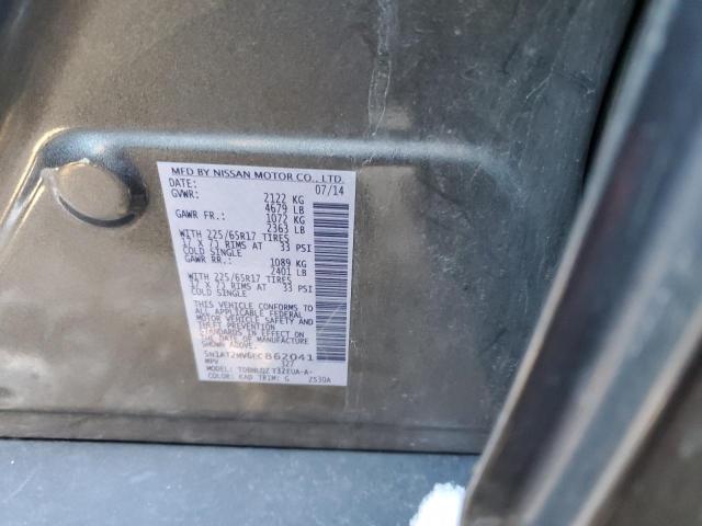 5N1AT2MV6EC862041 - 2014 NISSAN ROGUE S GRAY photo 12