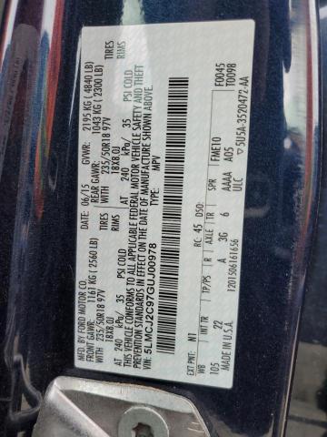 5LMCJ2C97GUJ00978 - 2016 LINCOLN MKC SELECT 黑色 照片 12