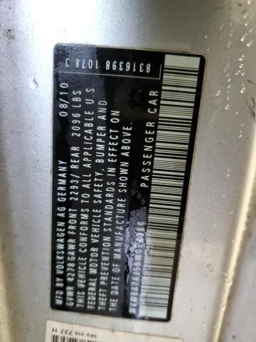 WVWBA7AJ5BW054366 - 2011 VOLKSWAGEN GOLF SILVER photo 12