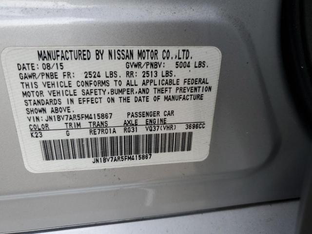 JN1BV7AR5FM415867 - 2015 INFINITI Q50 BASE SILVER photo 12