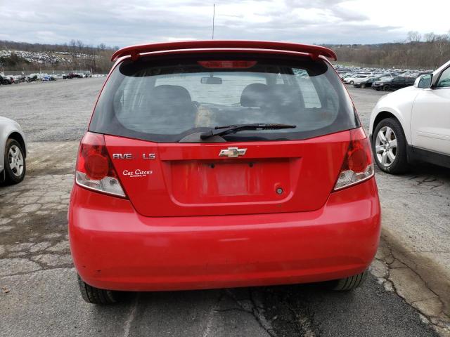 KL1TD66656B618192 - 2006 CHEVROLET AVEO BASE RED photo 6