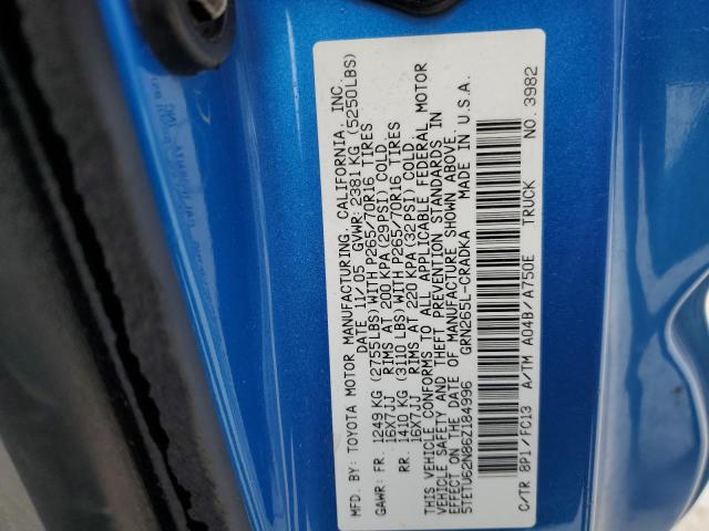 5TETU62N86Z184996 - 2006 TOYOTA TACOMA PRERUNNER ACCESS CAB BLUE photo 12