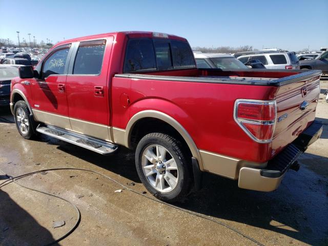 1FTFW1CT5CKD60670 - 2012 FORD F150 SUPERCREW RED photo 2