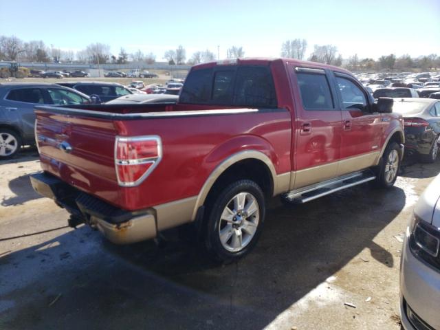 1FTFW1CT5CKD60670 - 2012 FORD F150 SUPERCREW RED photo 3