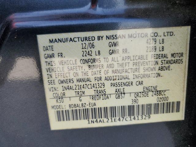 1N4AL21E47C141329 - 2007 NISSAN ALTIMA 2.5 GRAY photo 13