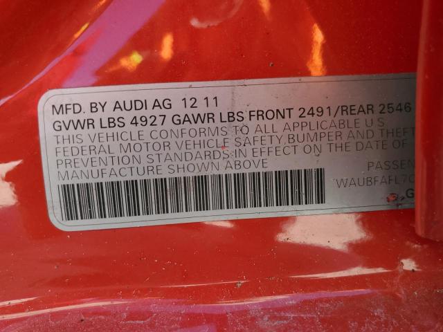 WAUBFAFL7CN019065 - 2012 AUDI A4 PREMIUM RED photo 12