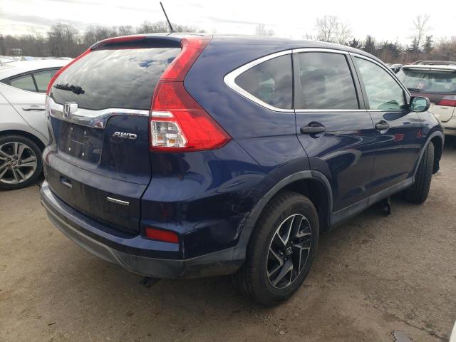 5J6RM4H46GL059244 - 2016 HONDA CR-V SE BLUE photo 3