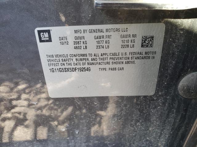 1G11G5SX5DF192549 - 2013 CHEVROLET MALIBU 3LT ყავისფერი ფოტო 13