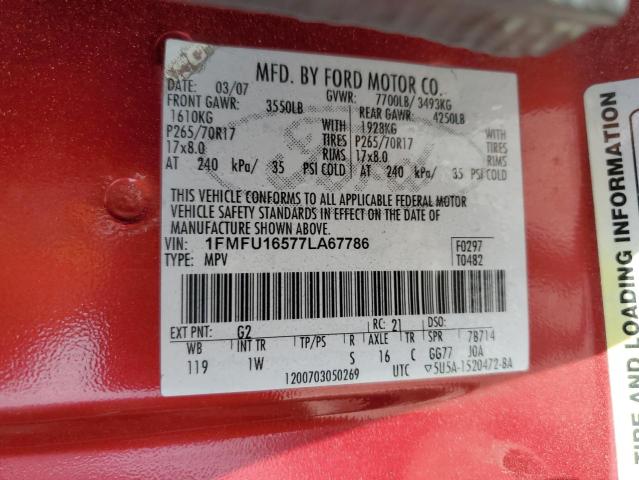 1FMFU16577LA67786 - 2007 FORD EXPEDITION XLT RED photo 14