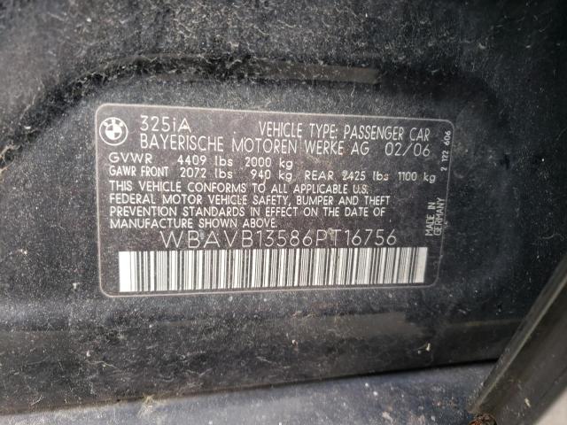 WBAVB13586PT16756 - 2006 BMW 325 I BLUE photo 12