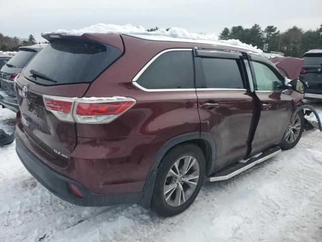 5TDJKRFH6FS080295 - 2015 TOYOTA HIGHLANDER XLE 栗色 照片 3