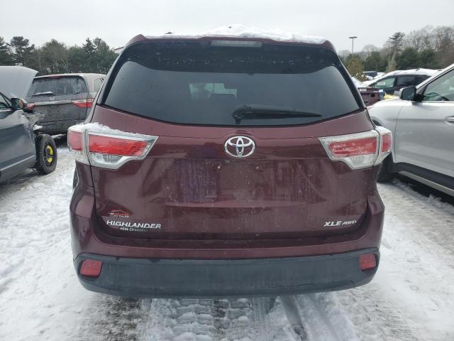 5TDJKRFH6FS080295 - 2015 TOYOTA HIGHLANDER XLE 栗色 照片 6