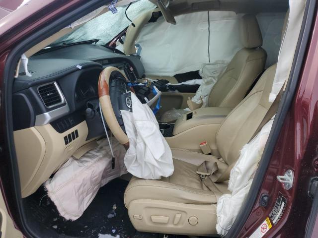 5TDJKRFH6FS080295 - 2015 TOYOTA HIGHLANDER XLE 栗色 照片 7