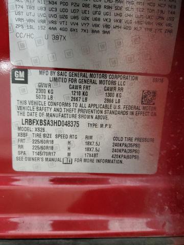 LRBFXBSA3HD048375 - 2017 BUICK ENVISION ESSENCE أحمر صورة 13