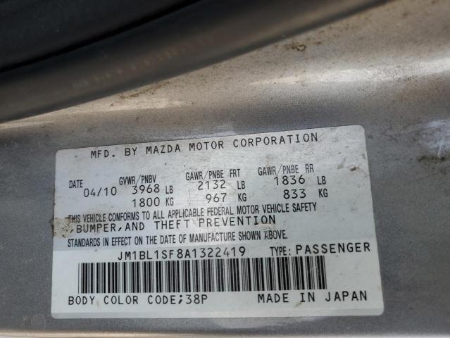 JM1BL1SF8A1322419 - 2010 MAZDA 3 I SILVER photo 12